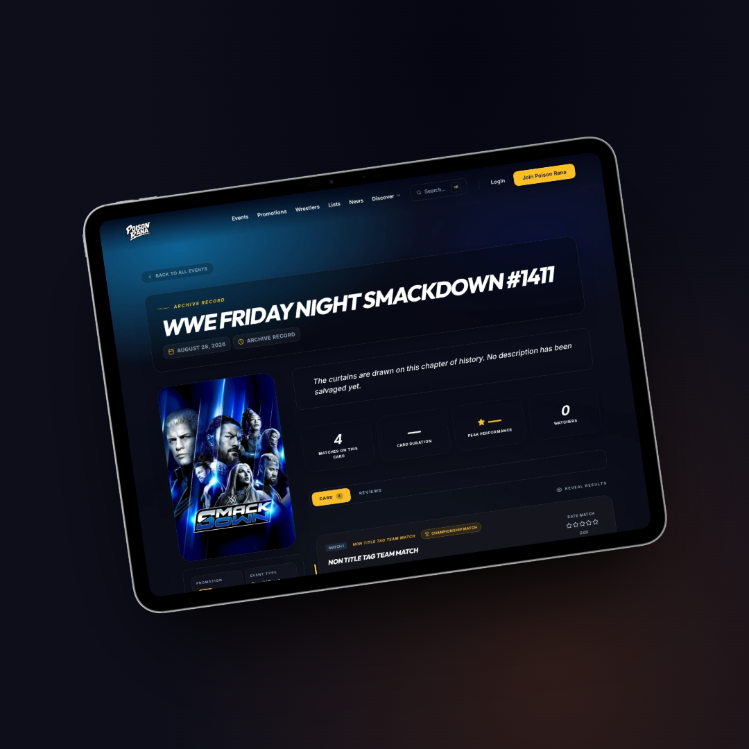 Poison Rana gaming website homepage