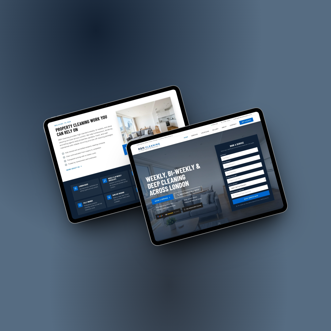 R&N Cleaning website screen 2