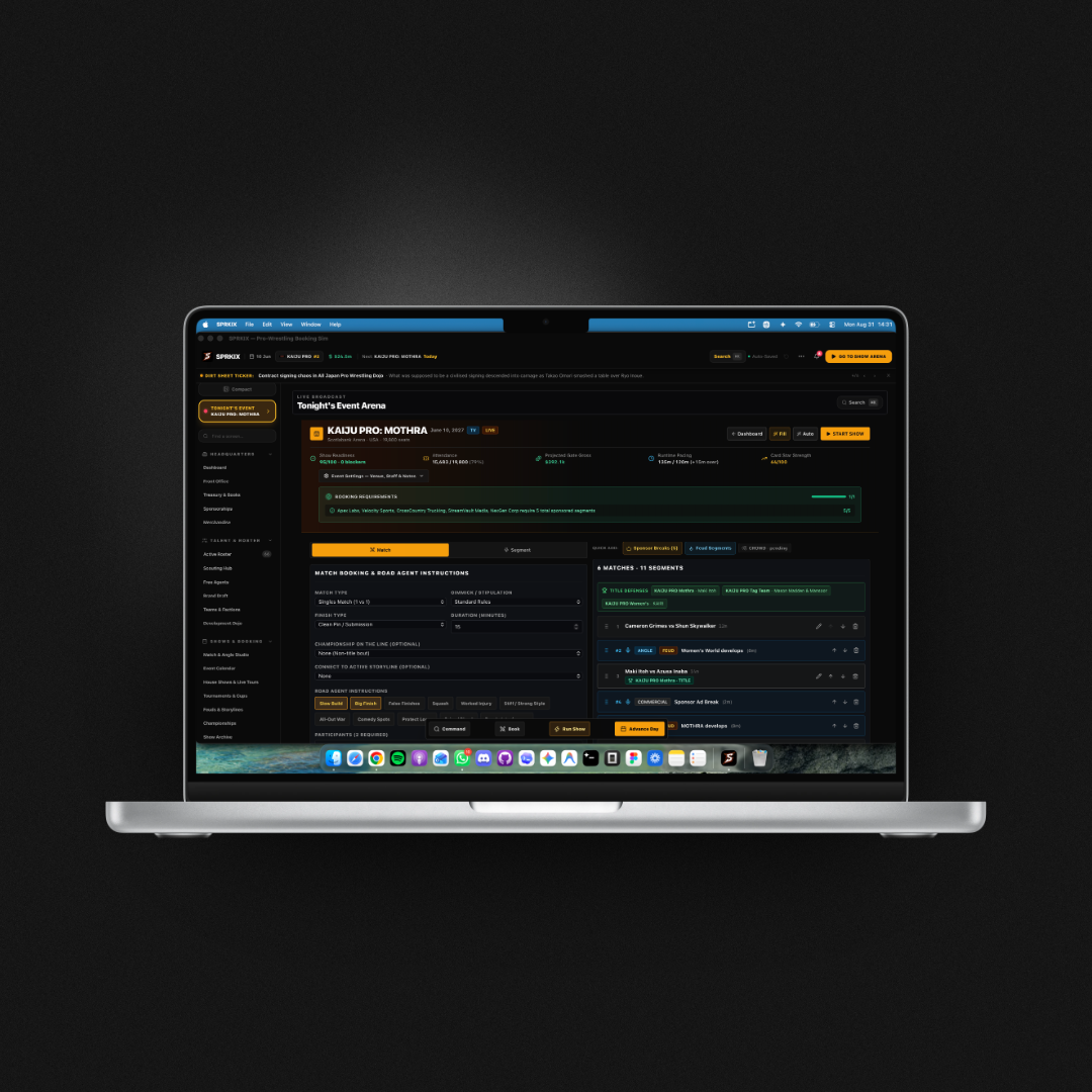SPRKIX booking studio interface for drone light show bookings