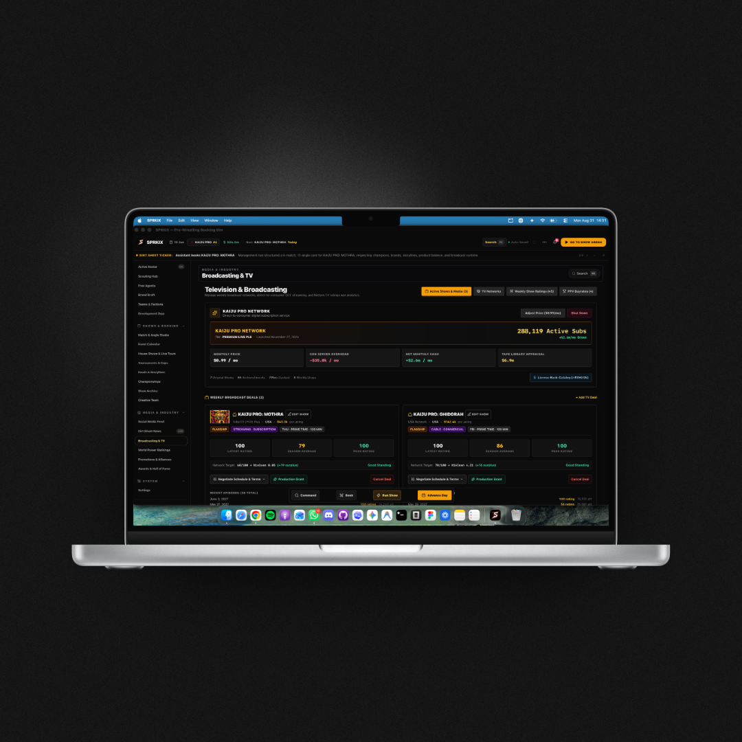 SPRKIX broadcasting dashboard