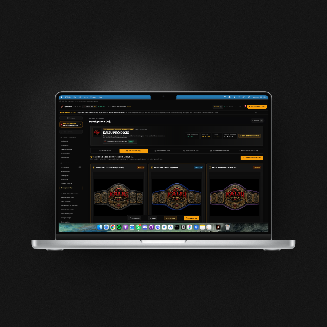 SPRKIX Dojo training platform mockup