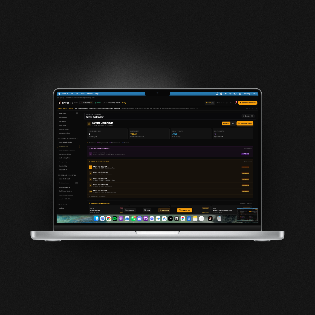 SPRKIX event calendar interface